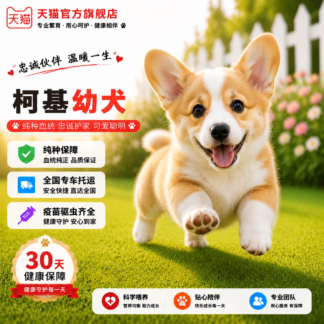 黄白小狗狗小陪伴小短腿不掉毛狗