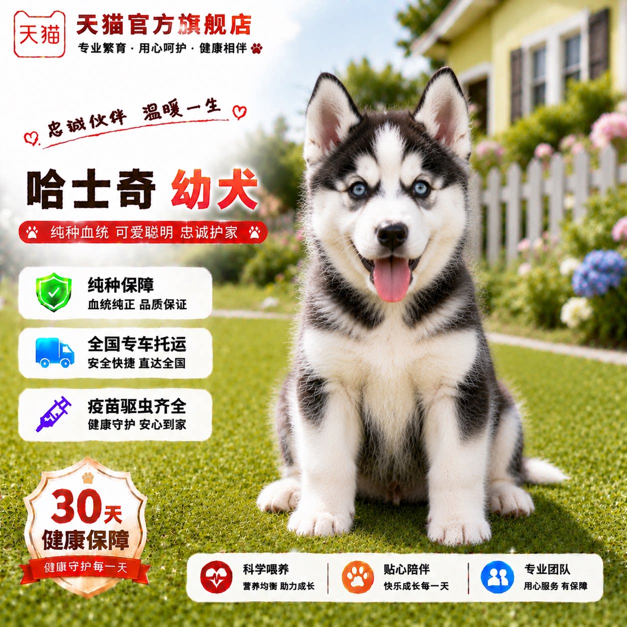 犬二哈雪橇犬听话短毛狗狗幼崽