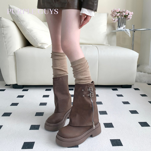 美拉德长筒过膝堆堆袜套