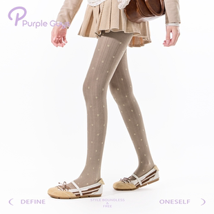 微透显瘦田园碎花早古打底袜 袜子女春夏季 purpleguys薄款 纯棉连裤