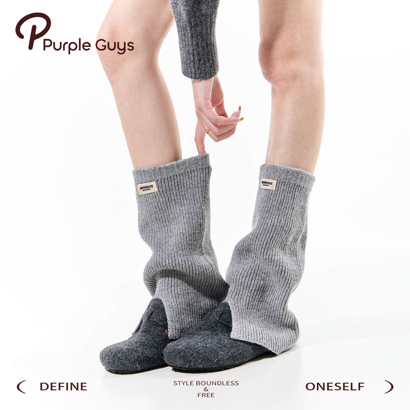 purpleguys灰色羊毛堆堆袜套女冬季加厚保暖格雷系开叉针织小腿套,女士内衣/男士内衣/家居服,中筒袜,淘宝优惠券,粉丝福利购,淘宝优惠卷