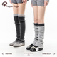 purpleguys灰色保暖过膝腿套女2025新款 爆款 冬加厚格雷系堆堆袜套