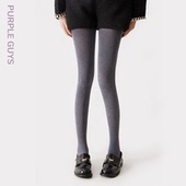 purpleguys灰色波点连裤 袜秋灰色圆点提花日韩系微压显瘦打底丝袜