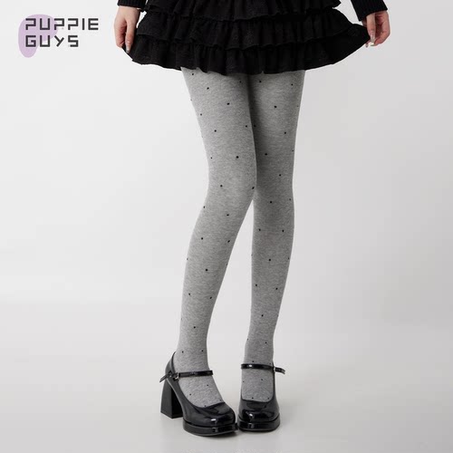 波点加厚保暖修身显瘦打底袜