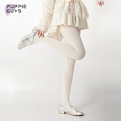 purpleguys白色波点连裤 袜女秋冬季 圆点日系外穿防勾丝美腿打底袜