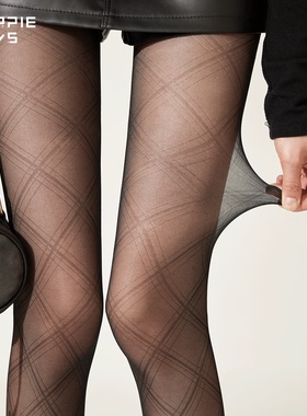 purpleguys黑色丝袜女春夏薄款防勾丝纯欲性感不掉挡渔网连裤袜子