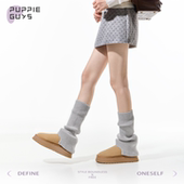 purpleguys灰色针织袜套雪地靴加厚保暖女日系jk阔腿堆堆小腿套