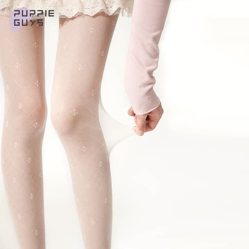 四叶草提花防勾丝不掉裆菱格裤袜