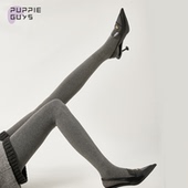 purpleguys灰色连裤 袜女秋冬羊绒加厚保暖发热外穿浅灰平纹打底袜