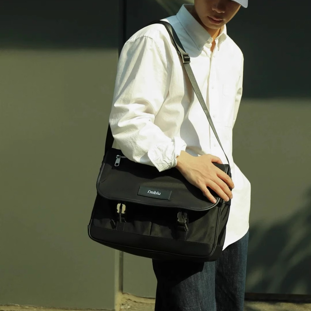 imblu邮差包美式复古再生尼龙