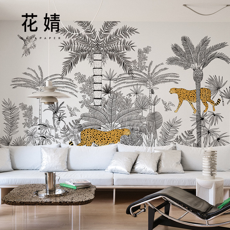 花婧墙纸上门施工法式背景墙壁纸