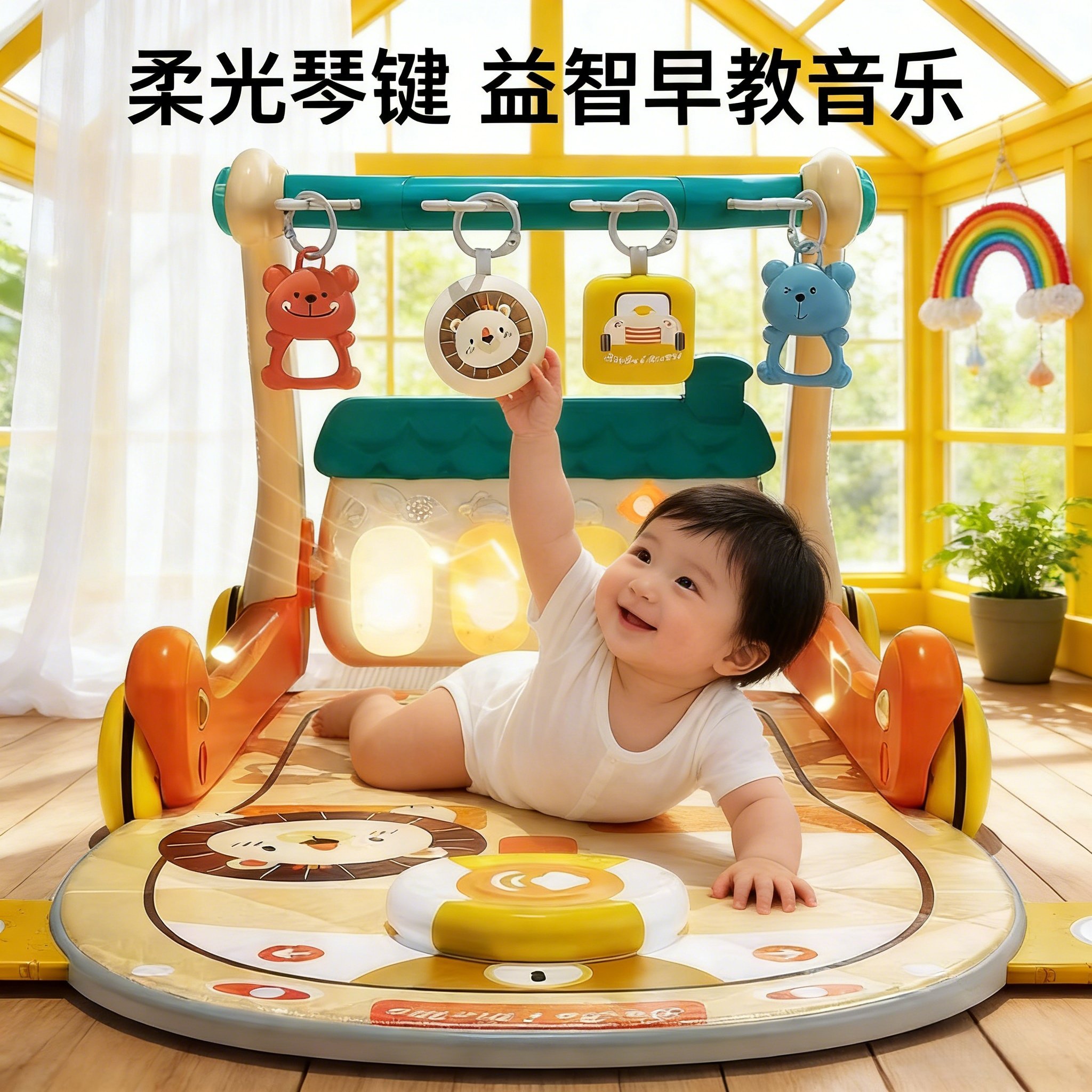 婴儿四合一健身架脚踏琴早教益智音乐玩具加大加厚宝宝健身器,玩具/童车/益智/积木/模型,婴儿健身器,淘宝优惠券,粉丝福利购,淘宝优惠卷