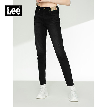 Lee101+413标准高腰黑灰女牛仔裤413-A00210