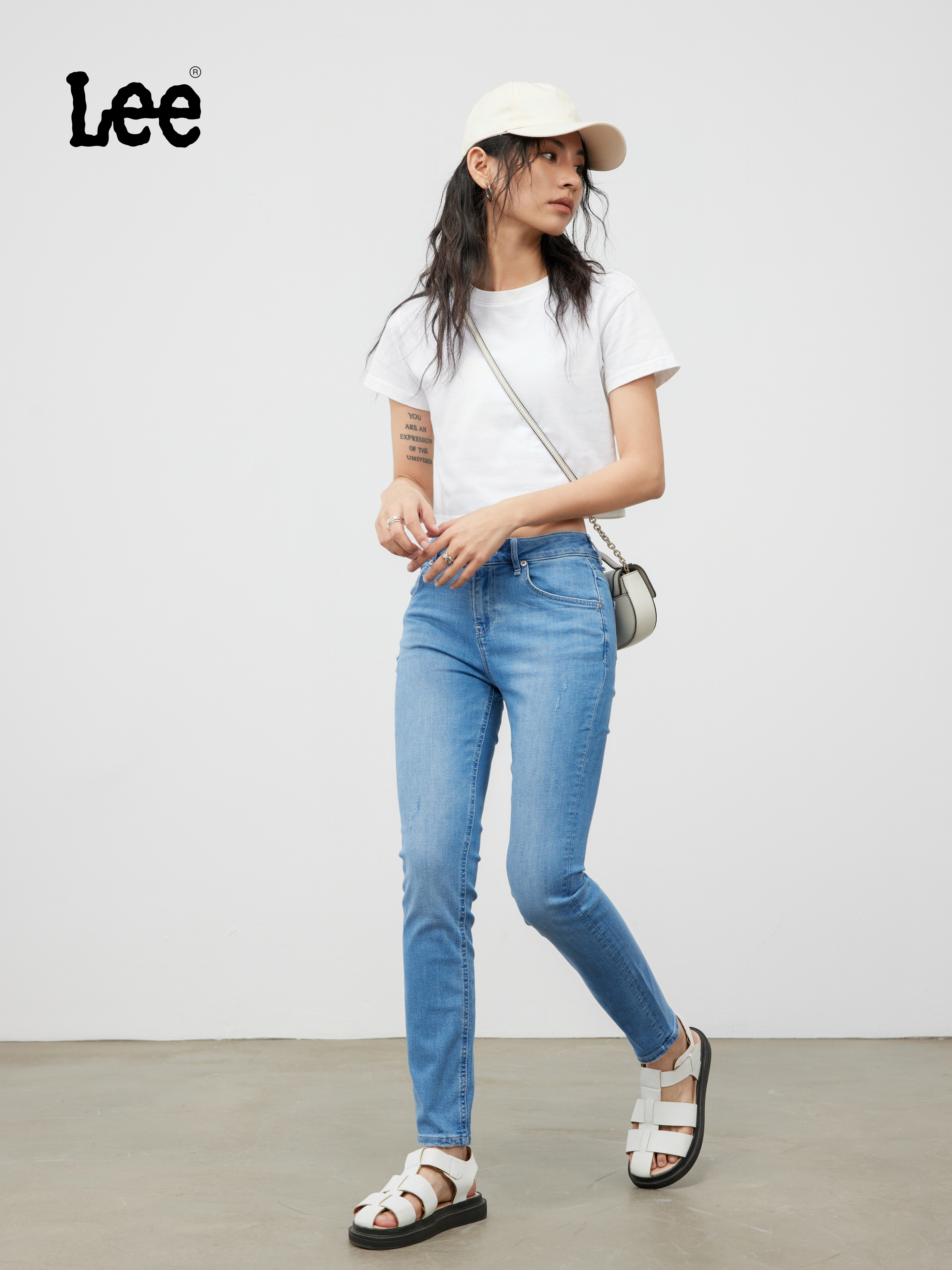 Lee直脚长裤精玉透凉高腰