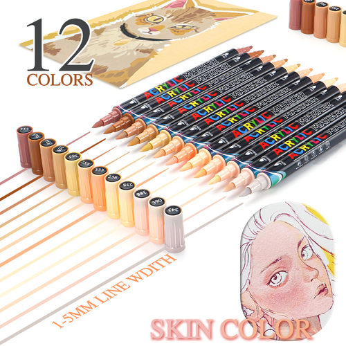 Double headed acrylic marker pen set graffiti color brush