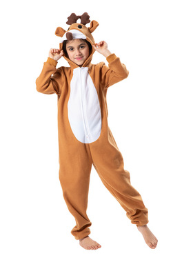 2025 new Christmas children's reindeer jumpsuit pajamas