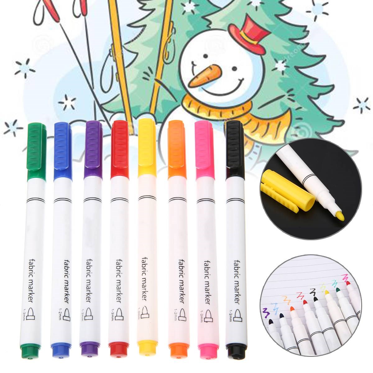 8pcs New Clothes Textile Markers Fabric Paint Pens DIY Craft