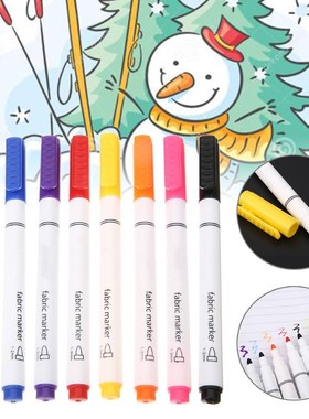 8pcs New Clothes Textile Markers Fabric Paint Pens DIY Craft