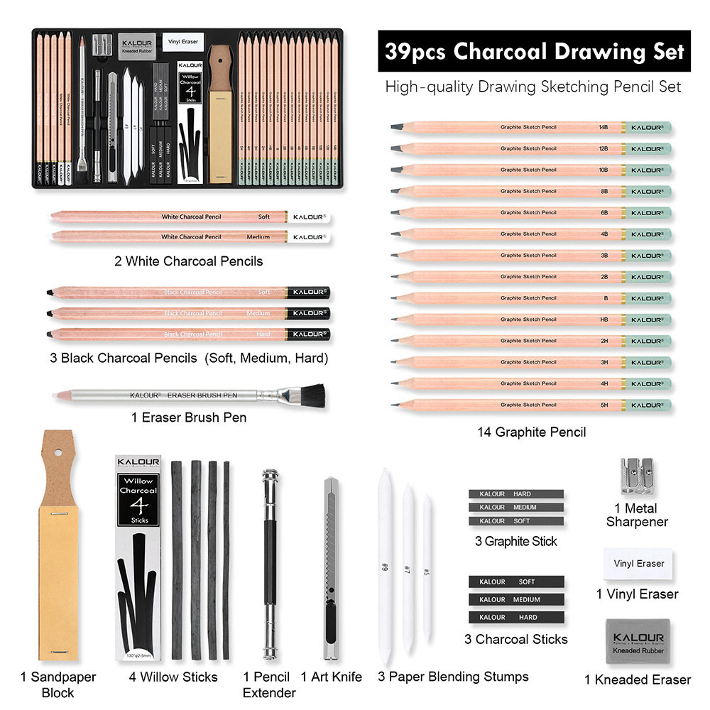 39 Sketch Set Sketching Pencil Tools素描套装素描铅笔工具