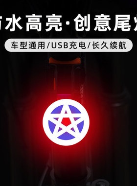 Creative bicycle taillight USB charging创意自行车尾灯高亮USB