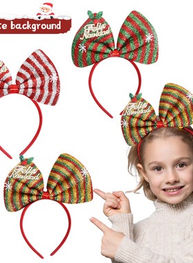 Christmas decoration bow headband children's hair accessorie