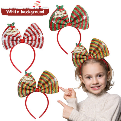 Christmas decoration bow headband children's hair accessorie