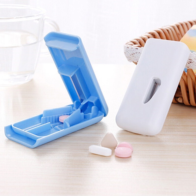 1PC Medicine Pill Holder Tablet Cutter Splitter Pill Case Mi