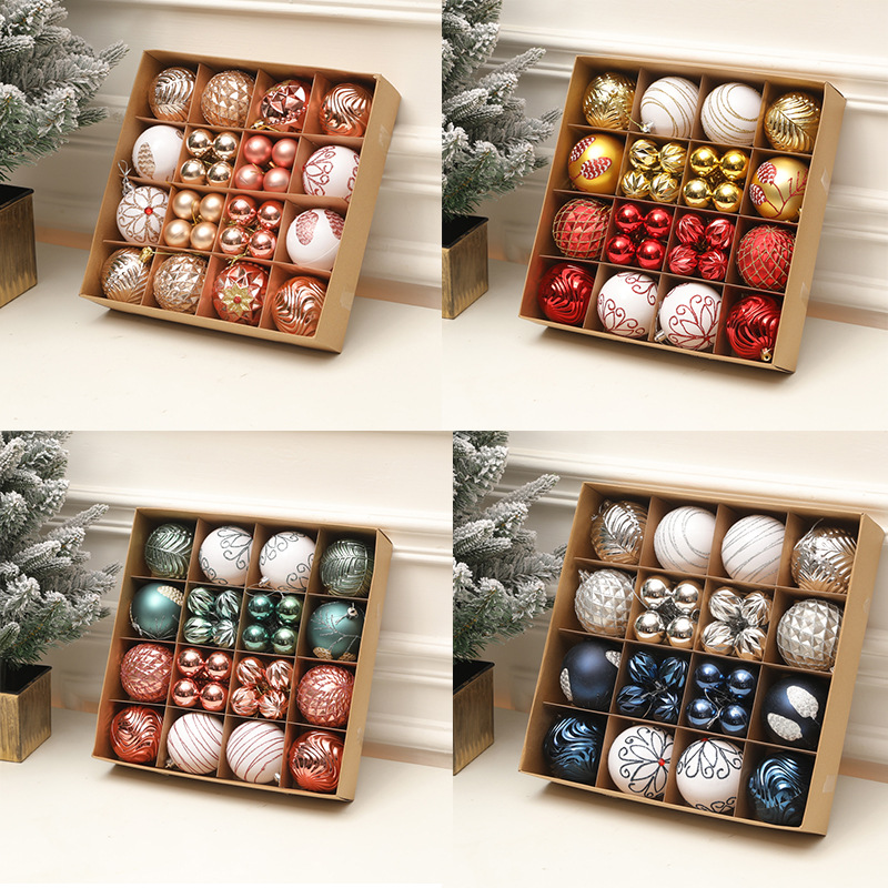 New 44pcs/4cm/8cm Christmas painted ball set圣诞树异形球