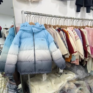 男童渐变色羽绒服冬季加厚保暖连帽扎染潮酷男孩白鸭绒外套儿童潮