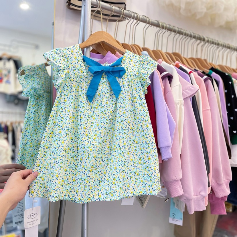 女童碎花裙夏季纯棉短袖连衣裙子