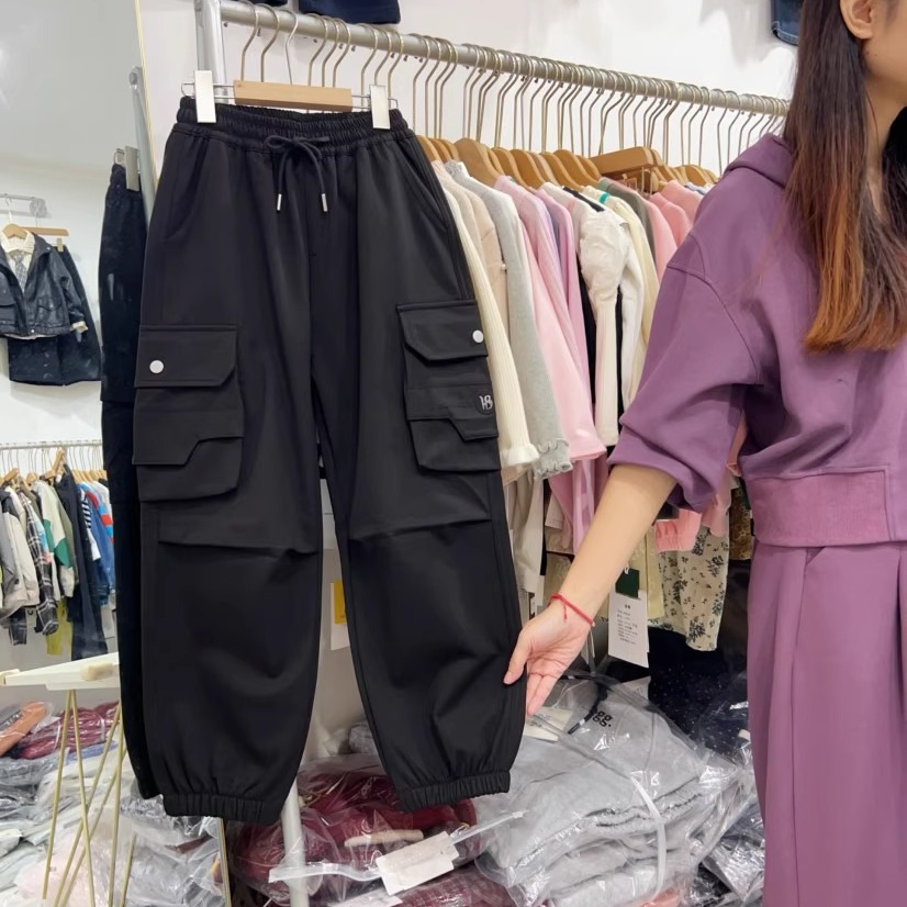 男童加绒工装裤冬季一体绒裤子潮