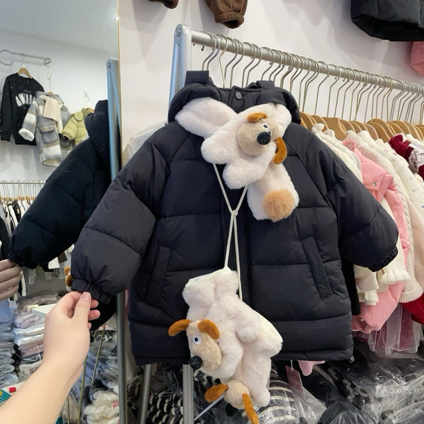 男童羽绒服冬抗寒保暖送围巾手套