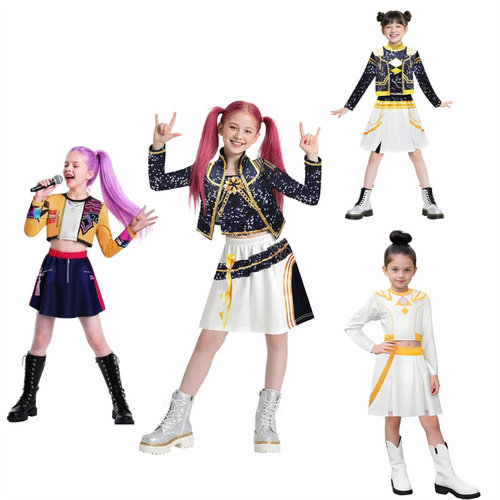 kpop猎魔女团服装女童zoey米拉mira鲁米rumi儿童万圣节cos衣服
