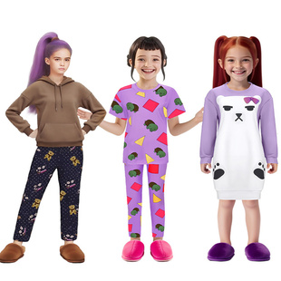 猎魔女团K-POP米拉鲁米佐伊紫色小熊睡衣cosplay狂欢派对表演服饰