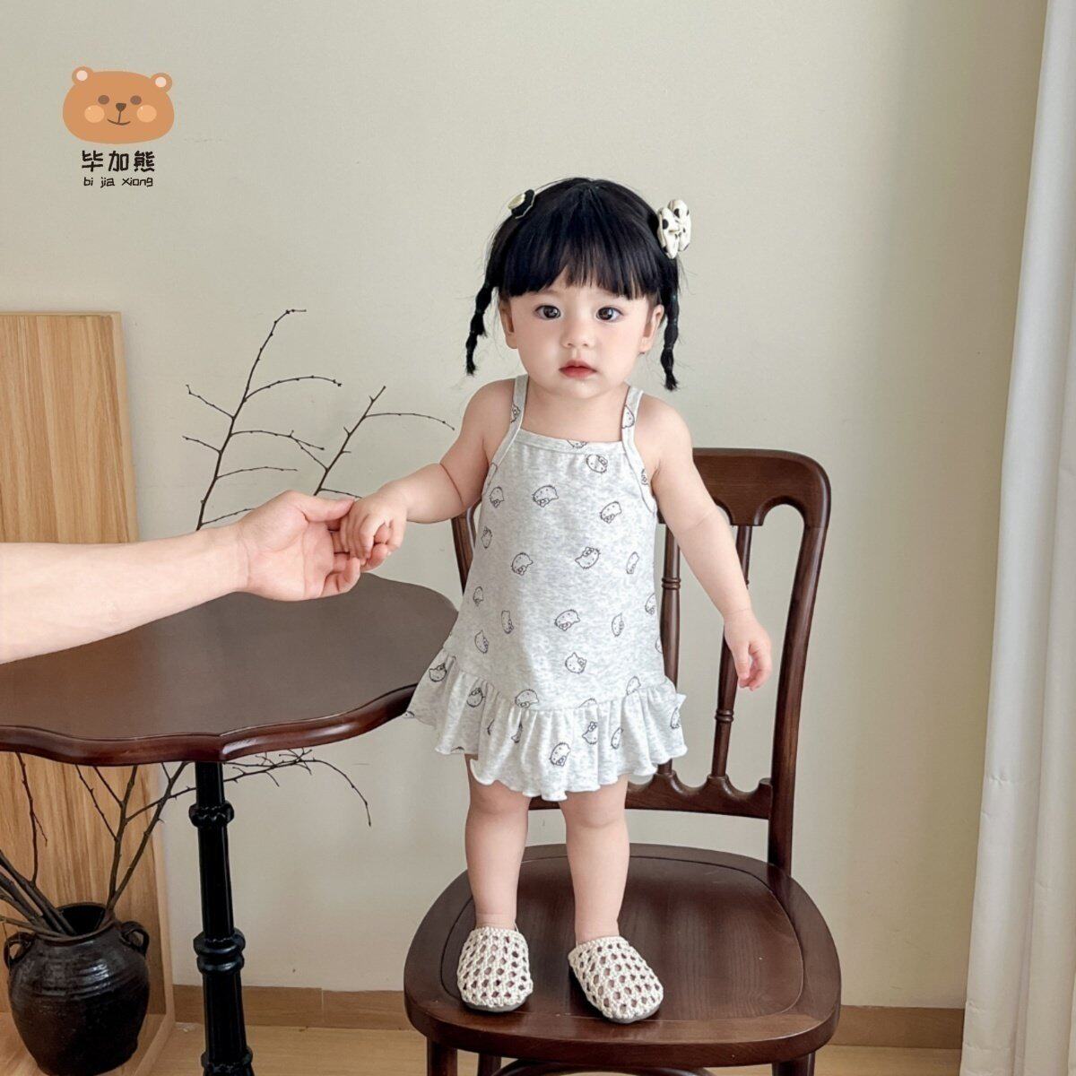 女宝宝连衣裙夏季吊带婴儿衣服薄款公主裙子2025新款儿童洋气夏装