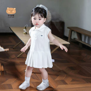 女童连衣裙夏季新款洋气儿童polo公主裙子女宝宝周岁礼服婴儿夏装