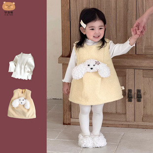 女童连衣裙秋冬套装 周岁礼服一岁公主裙 裙子小月龄穿搭女宝宝冬装