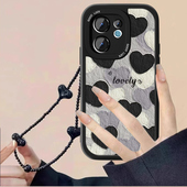 黑白爱心适用vivoS30手机壳新款 S30ProMini小羊皮简约s50保护套Mini全包防摔viv0系列男女新品 创意vovi软外壳