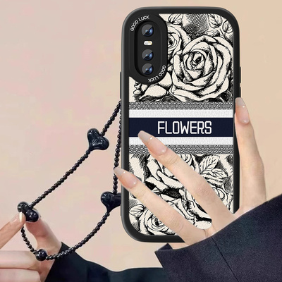 适用素描玫瑰vivox27手机壳新款女小羊皮x30pro艺术x23幻彩版高档x30小众x21uda硅胶后置x20a创意防摔男套