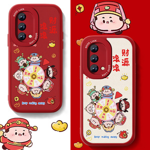 适用步步高升oppok9手机壳新款女k7小羊皮0pp0k5财神x情侣防摔男0pp0K1马年k9pro高级感opopk3动漫套