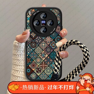 菱格图腾适用vivox300手机壳新款复古X300pro小羊皮全包外壳viv0x300防摔男女vivi系列专用vovix简约软保护套