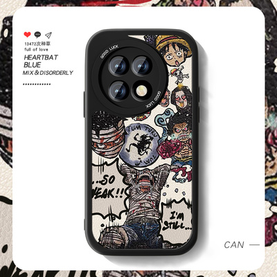 路飞索隆适用一加ace5手机壳新款男1+ace3pro小羊皮13十oneplus创意日韩3V防摔por动漫卡通oppo海贼王男套