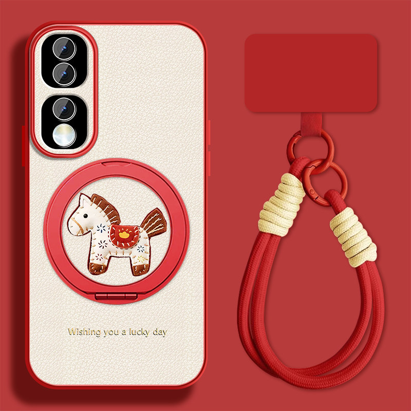 发财小马适用华为荣耀80手机壳女可爱荣耀80pro新款挂绳honor80支架80sepor小羊皮保护套全包防摔磁吸外壳,3C数码配件,手机保护套/壳,淘宝优惠券,粉丝福利购,淘宝优惠卷