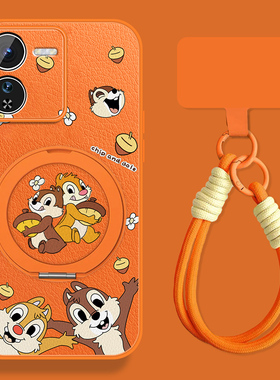 适用vivoiqoo13手机壳女可爱iqoo12pro松鼠奇奇新款挂绳por磁吸iq0013爱酷小羊皮保护套全包防摔viv0卡通外壳