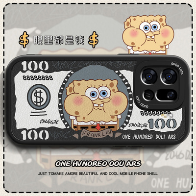 适用海绵宝宝oppofindx9手机壳新款Findx9pro卡通小羊皮fandx9全包外壳pr0防摔男女0pp0专用动漫高级感保护套