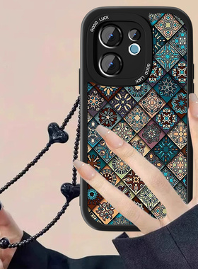 五彩图腾适用vivoS30手机壳新款S30ProMini小羊皮复古保护套Mini全包防摔viv0s50系列男女vos新品vovi软外壳