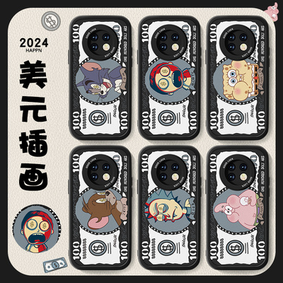 美元插画适用红米note9手机壳秋冬小米redminote9pro女nota8情侣防摔5g红米nota7por新款小羊皮男卡通套