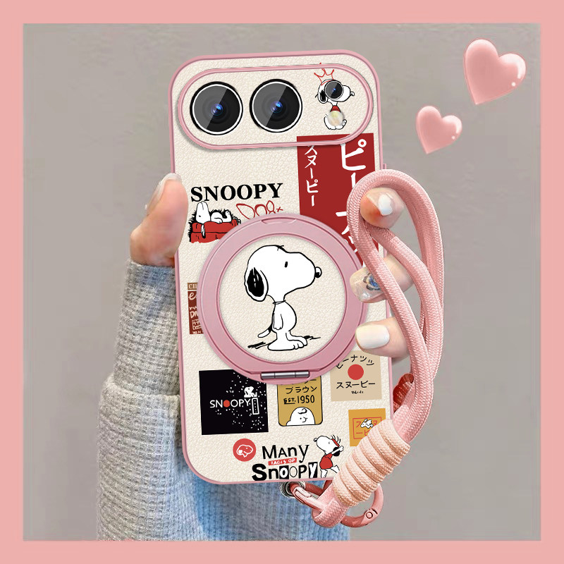 适用荣耀500手机壳新款情侣Honor500Pro保护套小羊皮华为MEP-AN00全包防摔卡通史努比MEY挂绳磁吸外壳