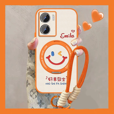 适用vivoy35+手机壳好事发生y35m+女新款简约y55t磁吸外壳y52s小羊皮全包y30t1版防摔y33s保护套y31s简约