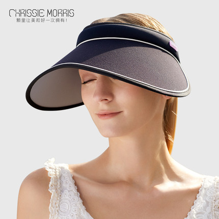 CMS颗里屁屁帽空顶防晒帽女防紫外线大帽檐遮脸遮阳帽夏 pp款帽子